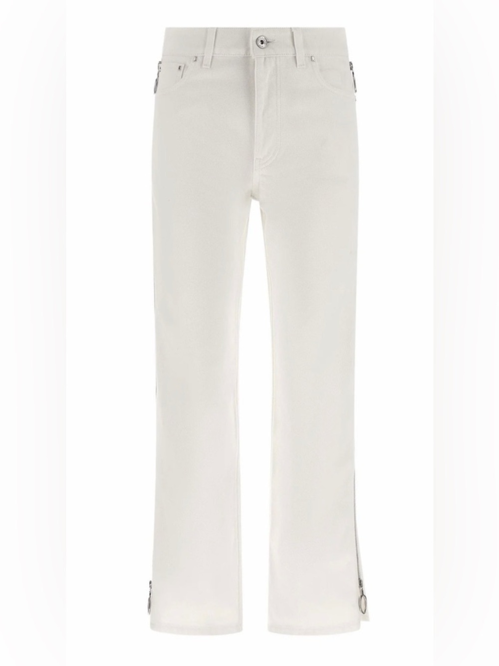 Paco Rabanne Off-White Straight-Leg Jeans with Side Zip Detail